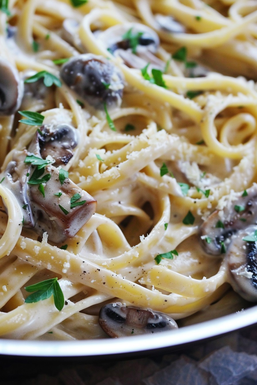 Mushroom Fettuccine Alfredo Recipe