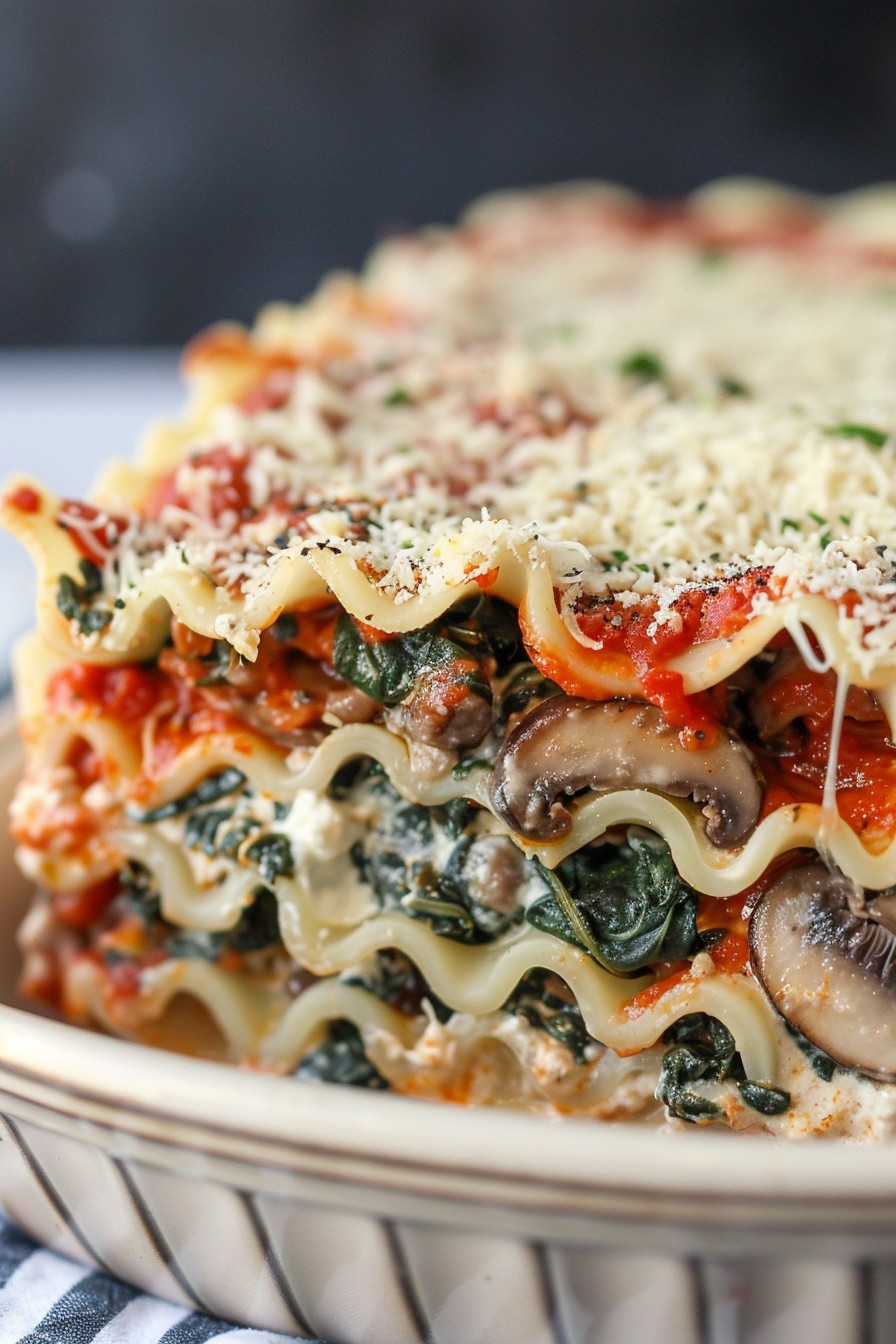 Spinach And Mushroom Lasagna Recipe